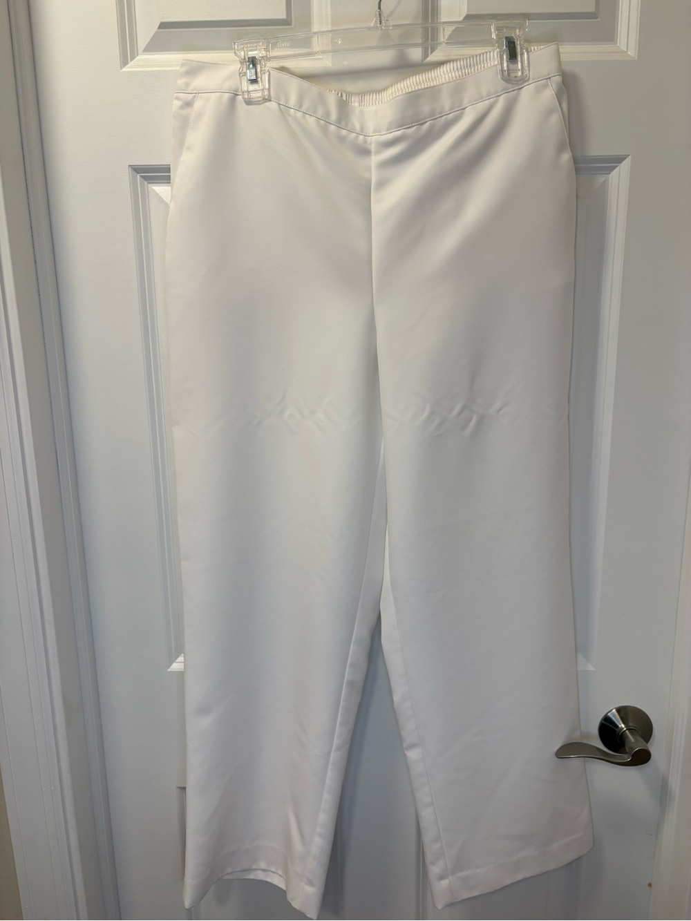 Alfred Dunner White Pull-On Wide-Leg Pants Size 14        Inseam 28”